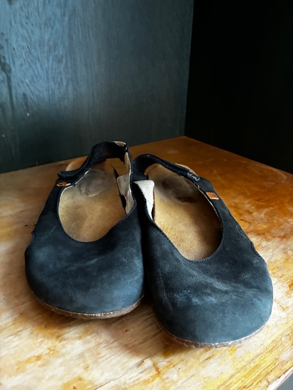 El Naturalista Black Suede Slingback Sandals 7.5